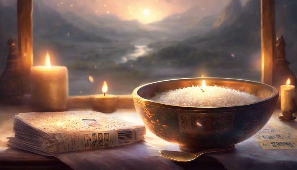 a ritual with rice